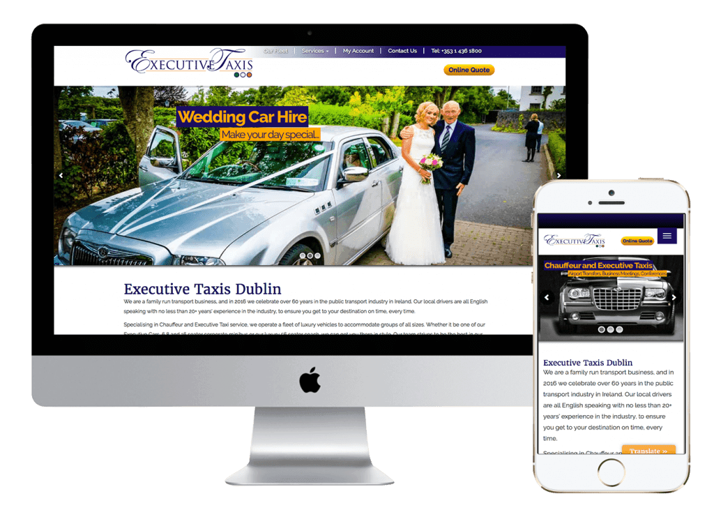 Executive Taxis Website and Phone Mockup