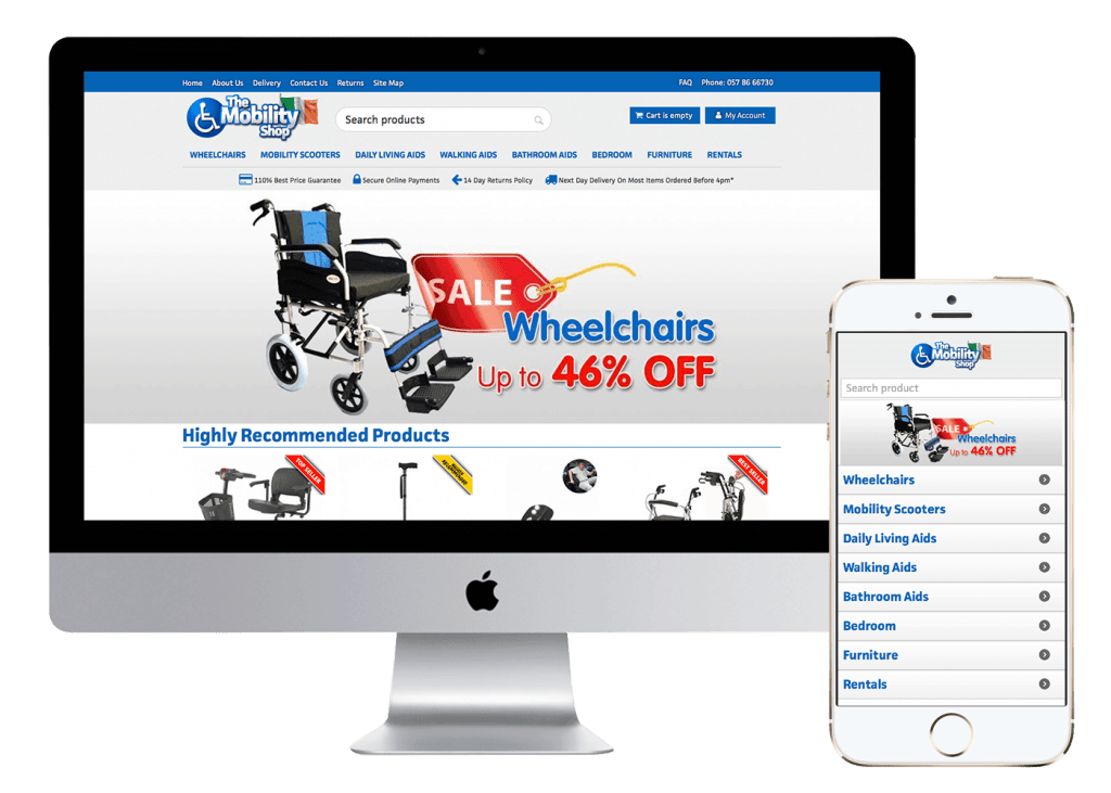 The Mobility Shop Website and Phone Mockup