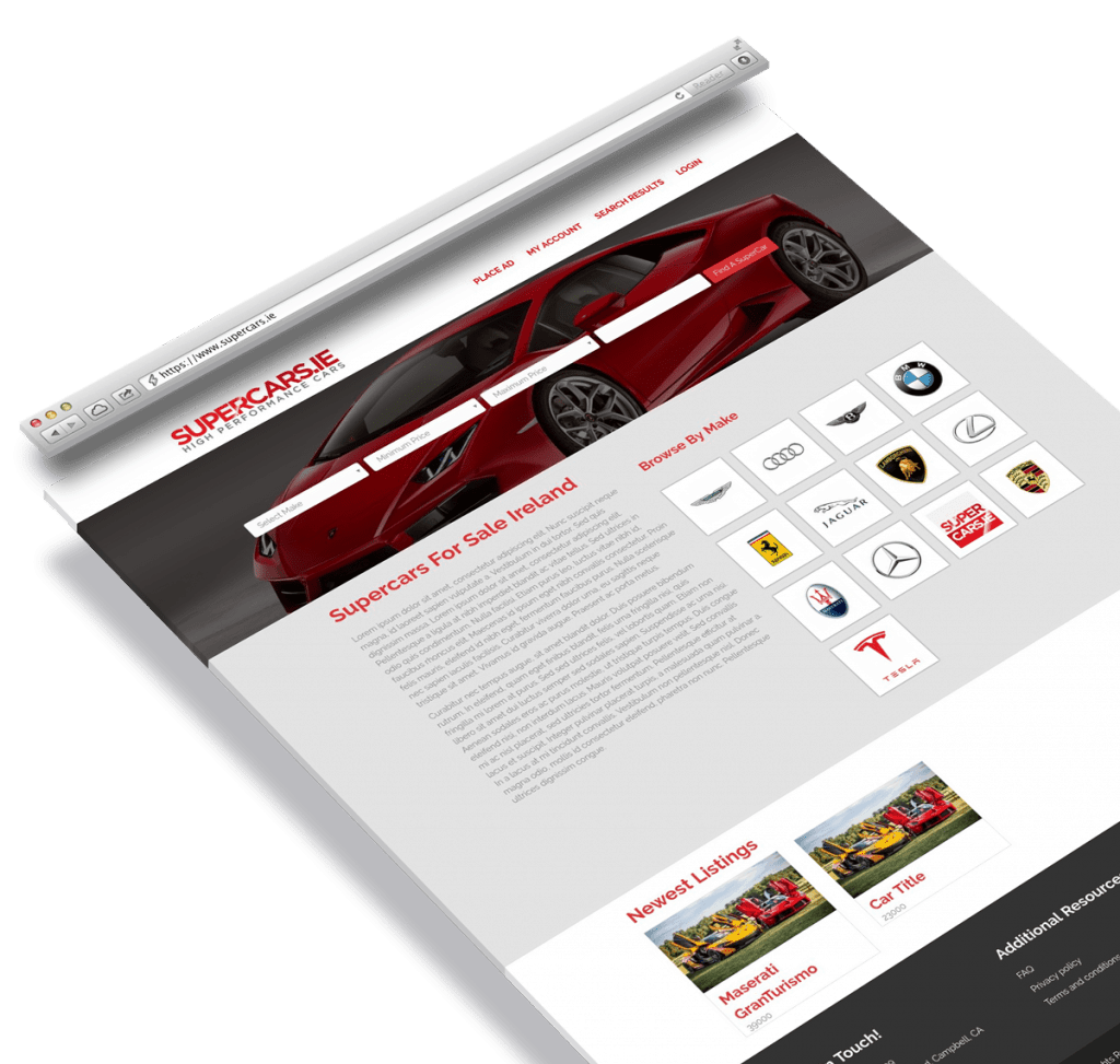Super Cars 3D Browser Mockup Super Cars 3D Browser Mockup